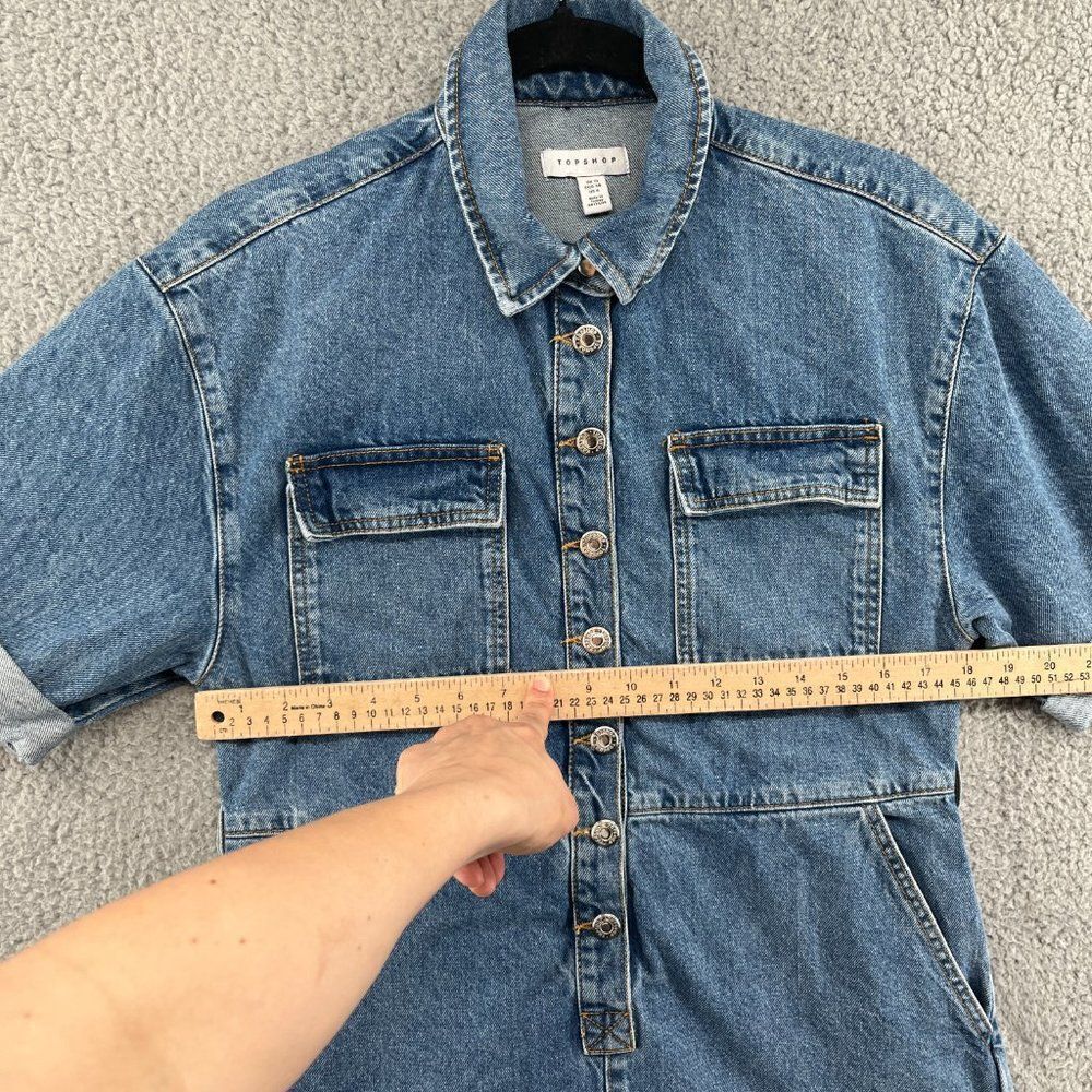 TOPSHOP Denim Buttondown Romper - Picture 3 of 10